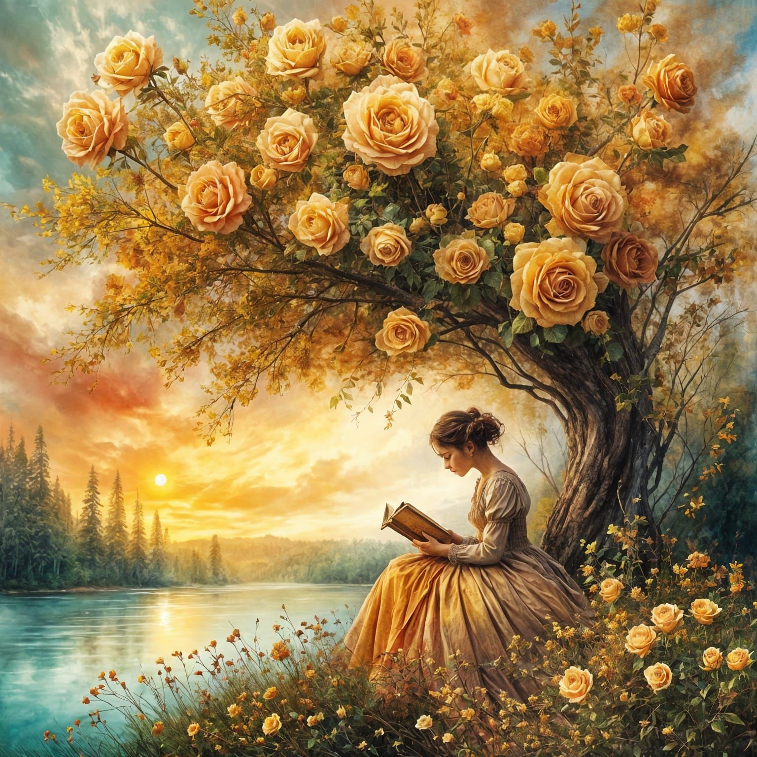 A la sombra del gran rosal   by @cespra