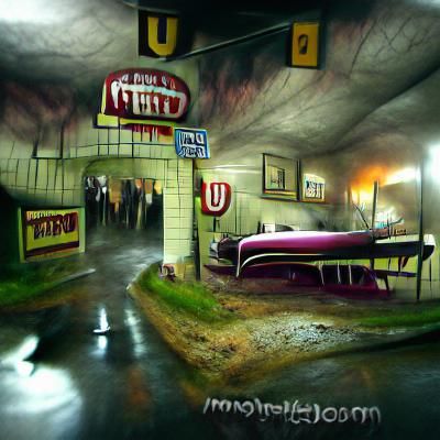 Haunted Creepy motel with ghosts concept art matte painting ...