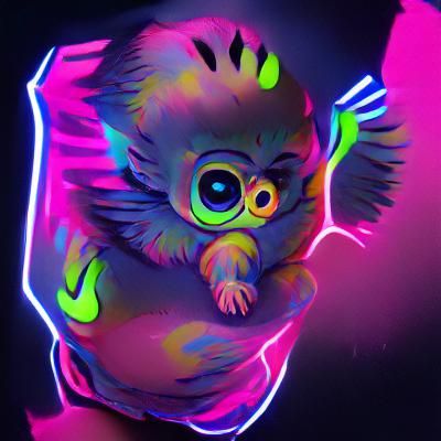 Neon Baby Owl