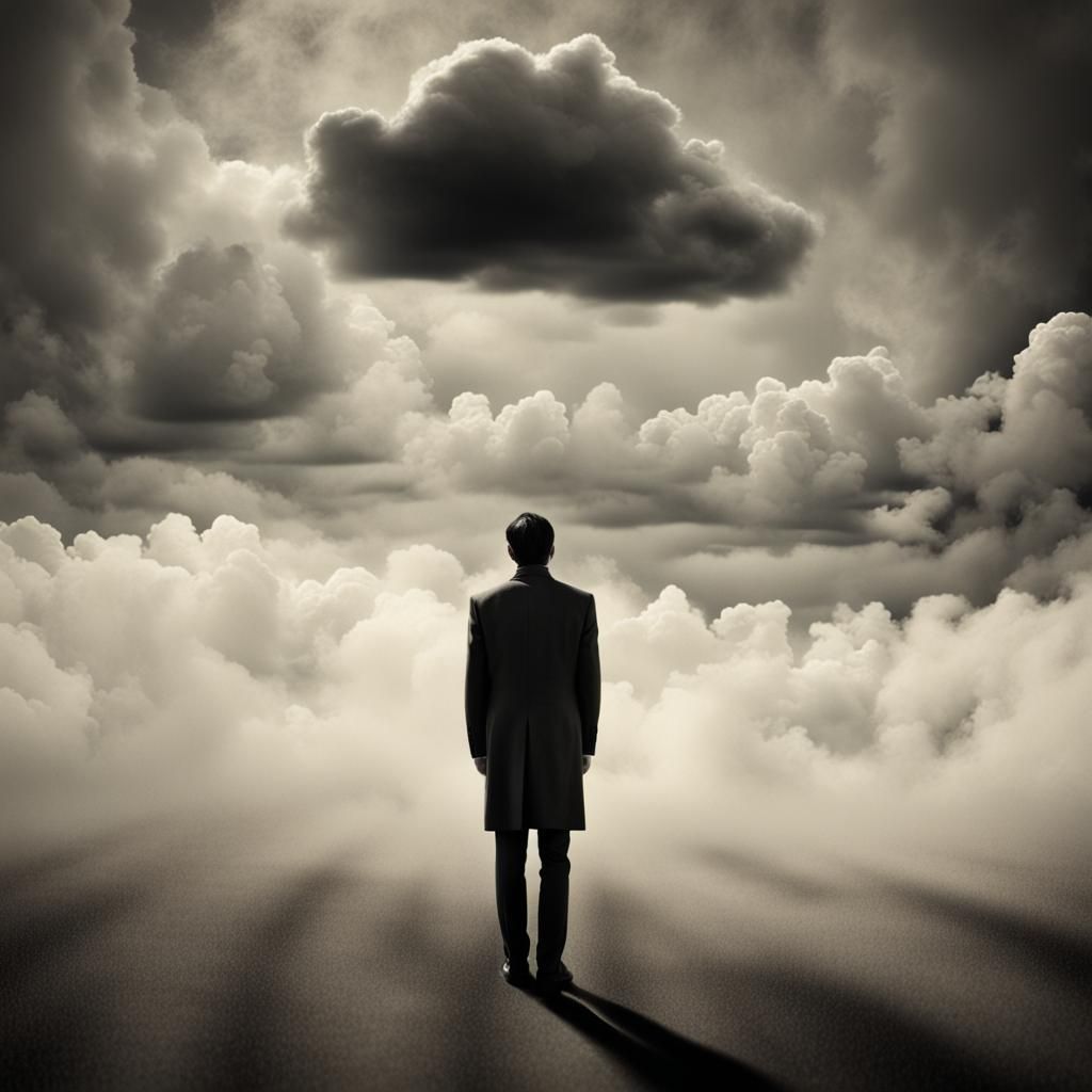 Sadness disguised under false appearances, distance, shadows and clouds