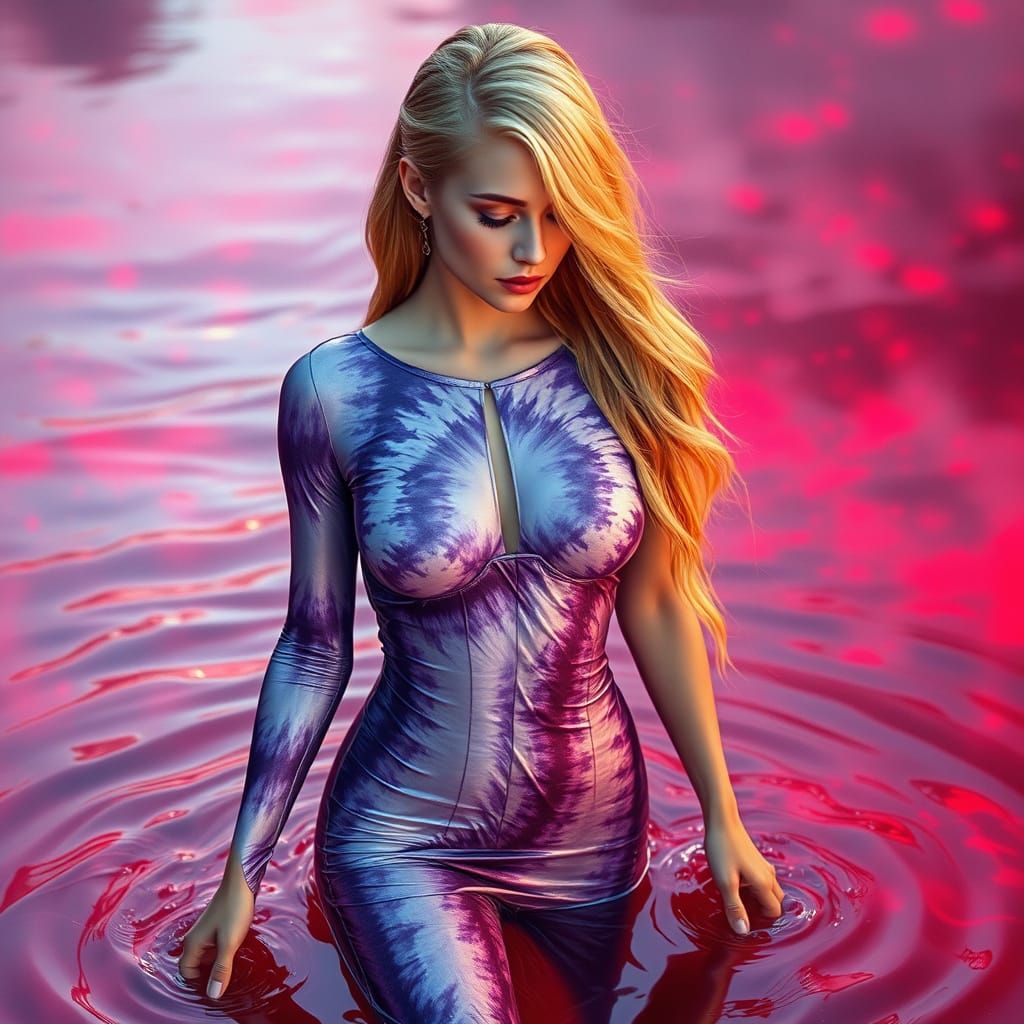  walking in a red glowing river, 