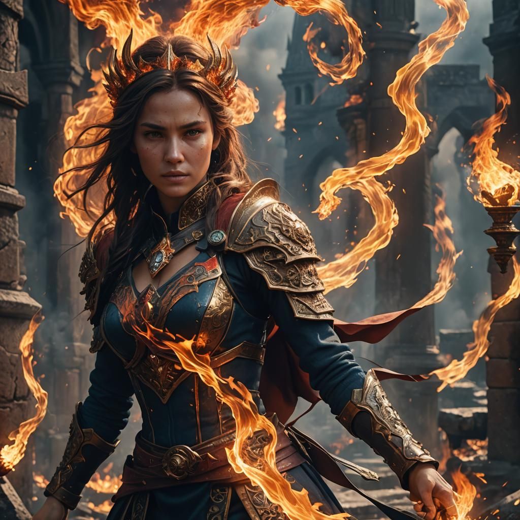 A women with fire powers...