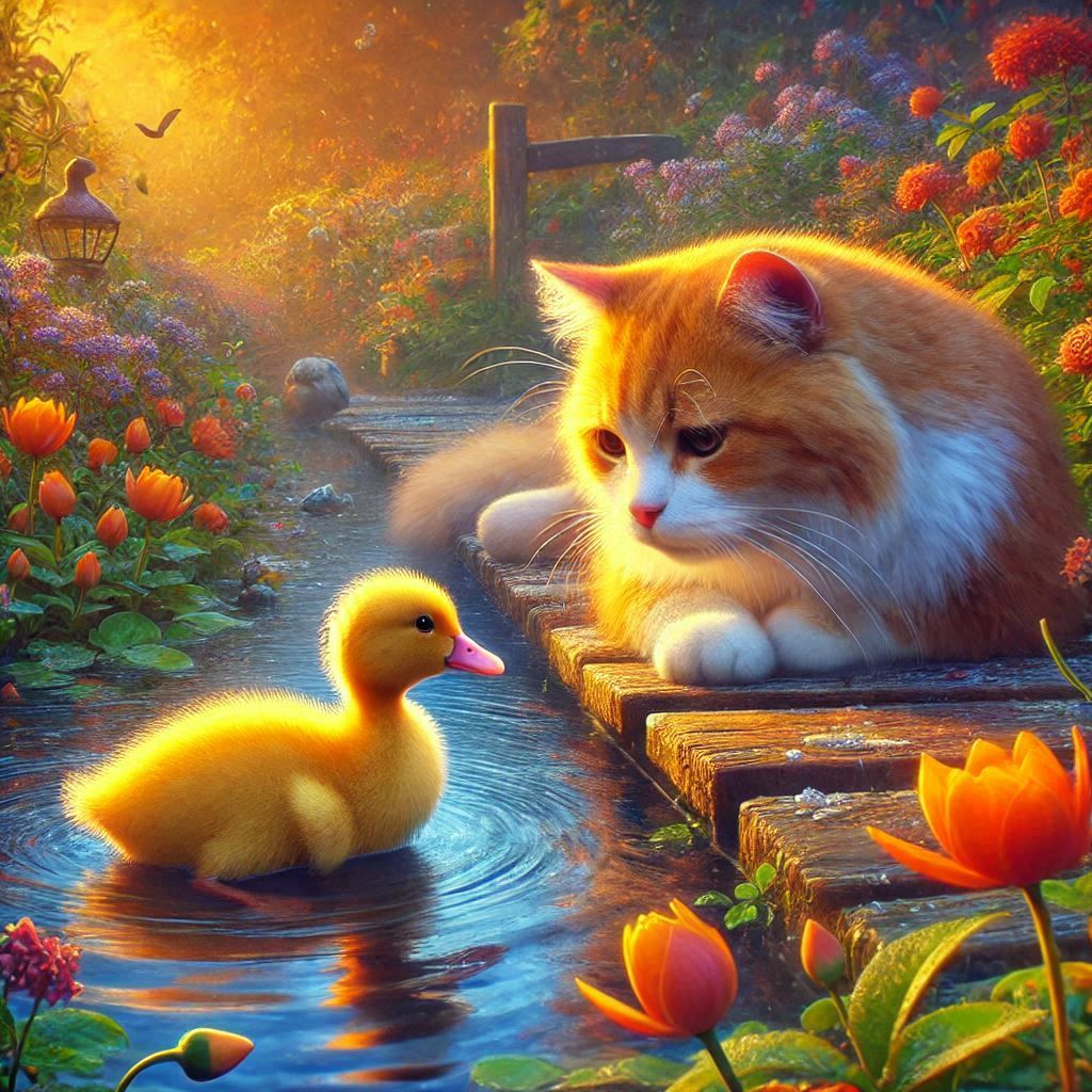 cat and duckling