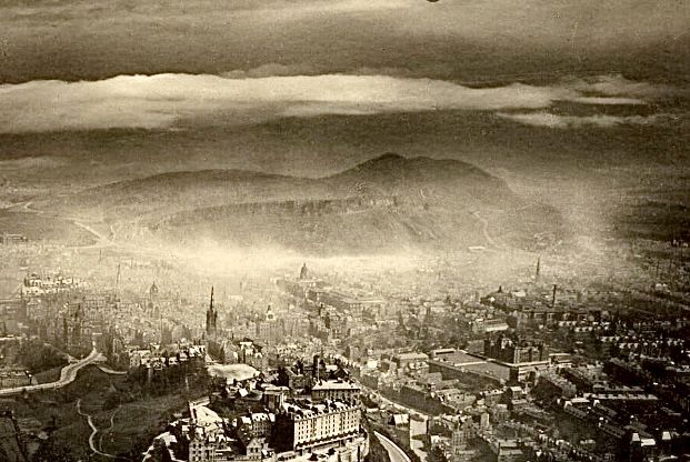 The city from a hot air balloon 1870