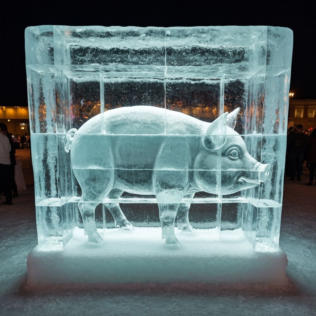 Ice Pig Sculpture
