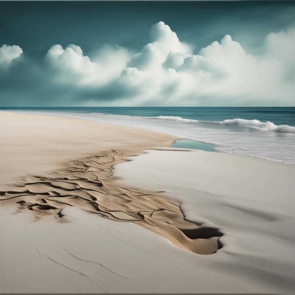 Surrealist, photorealistic,, beach, sandhills, driftwood, se...
