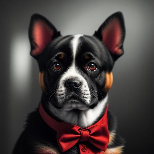 puppy with red bowtie