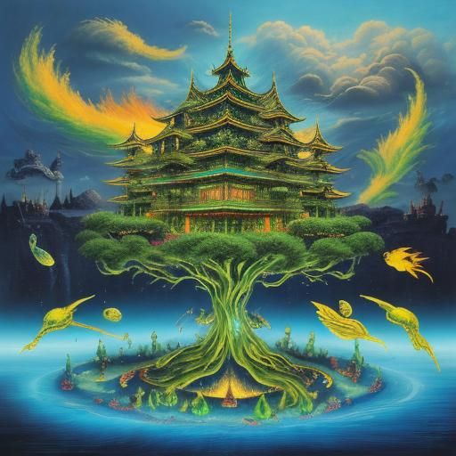 Surreal Electronic Monster Elf Temple in Dali Style