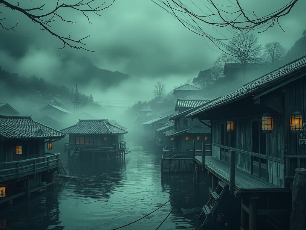 Foggy fishing village  by @Kaydenpat