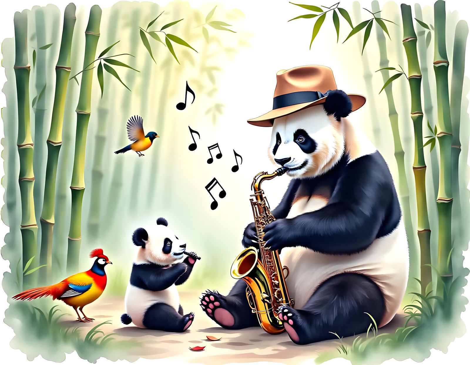Cool Jazz Mama Panda  by @Gary Murakami