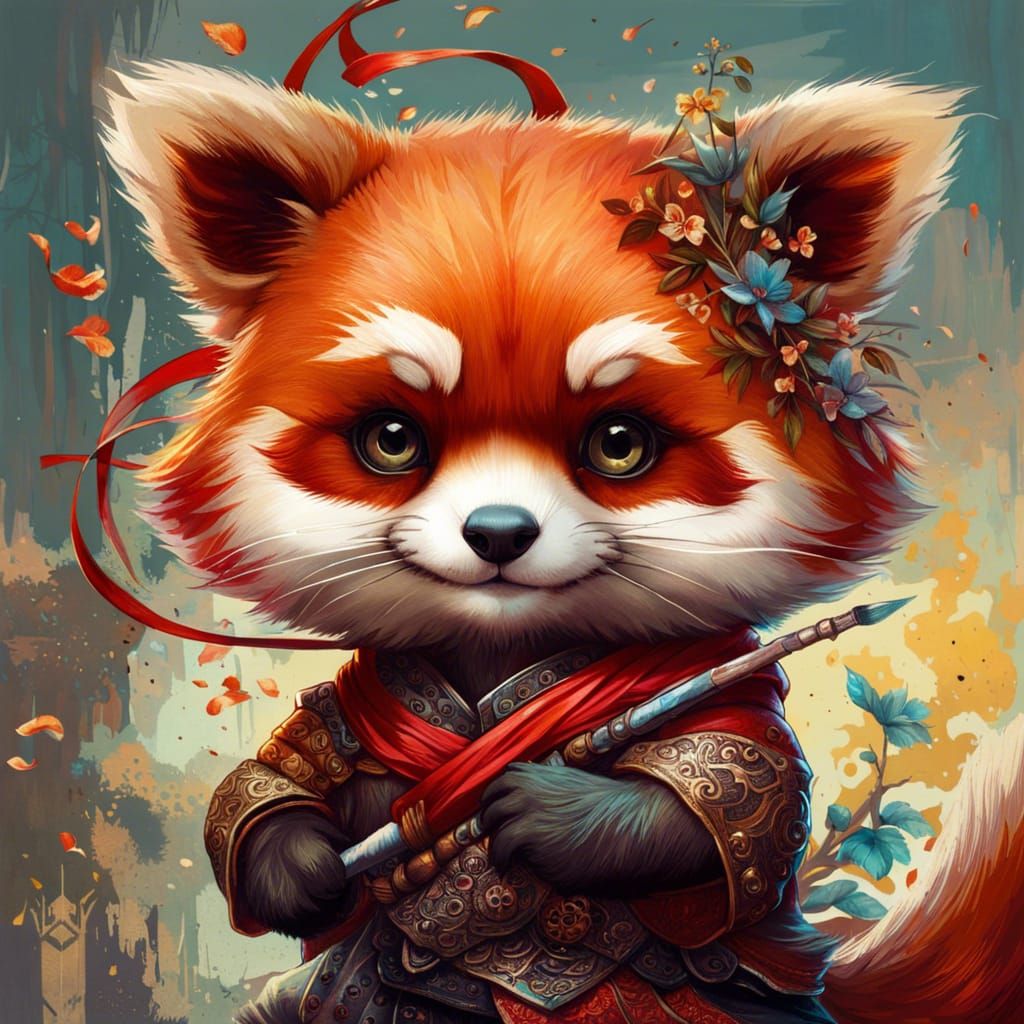 Red Panda Ninja - AI Generated Artwork - NightCafe Creator