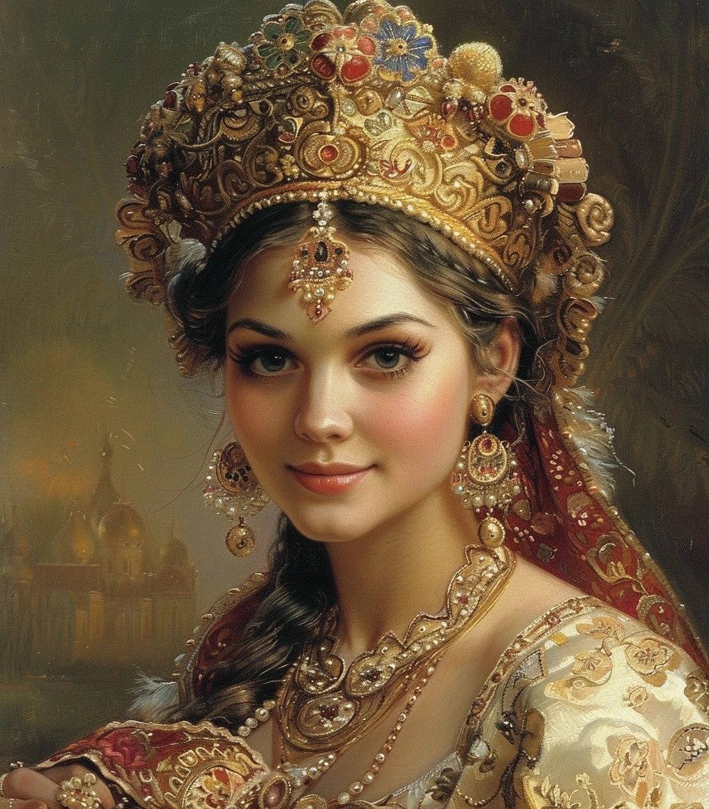 Прекрасная девушка в старинной одежде2