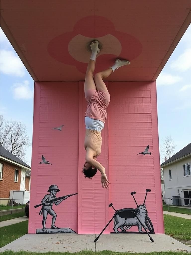 Surrealist Contortionist in Pataphysical Graffiti Style