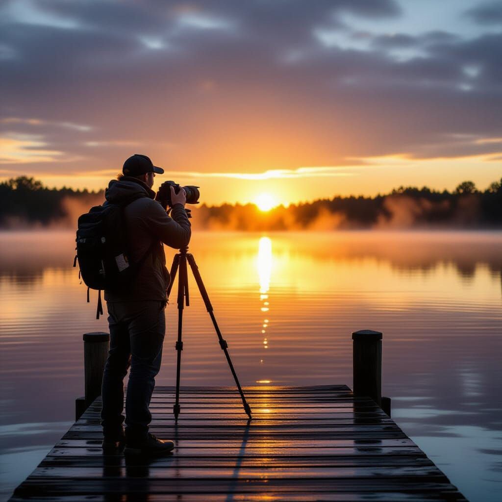 Photographer Captures Serene Sunset in Cinematic Style