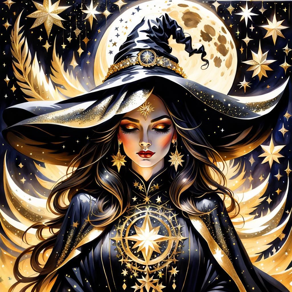 Dark Golden Witch - AI Generated Artwork - NightCafe Creator