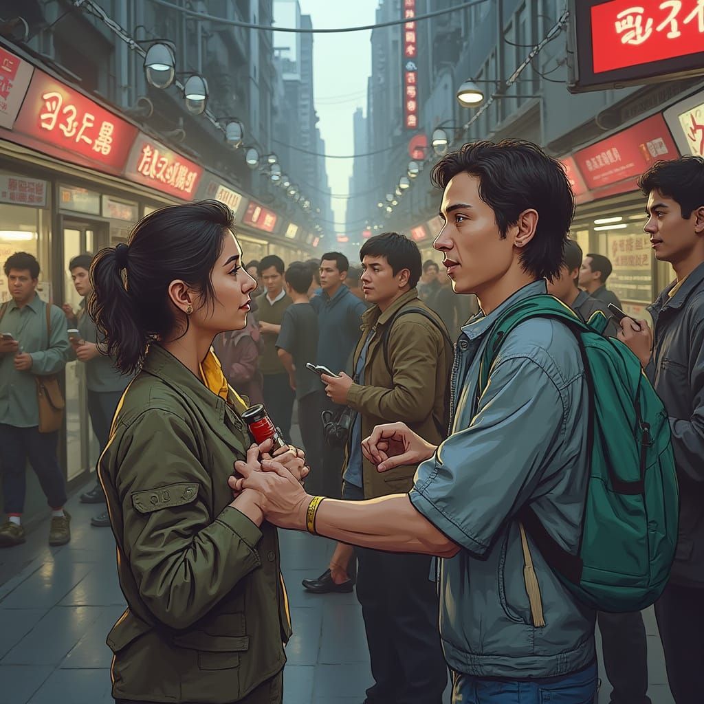 Deer Reflecting Sunset in Hyperrealistic Fantasy Style