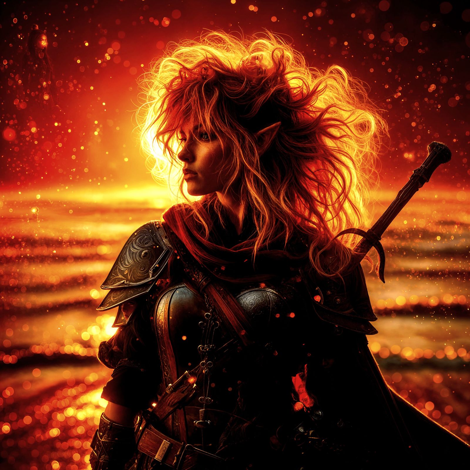 Orange Glitter Sunset