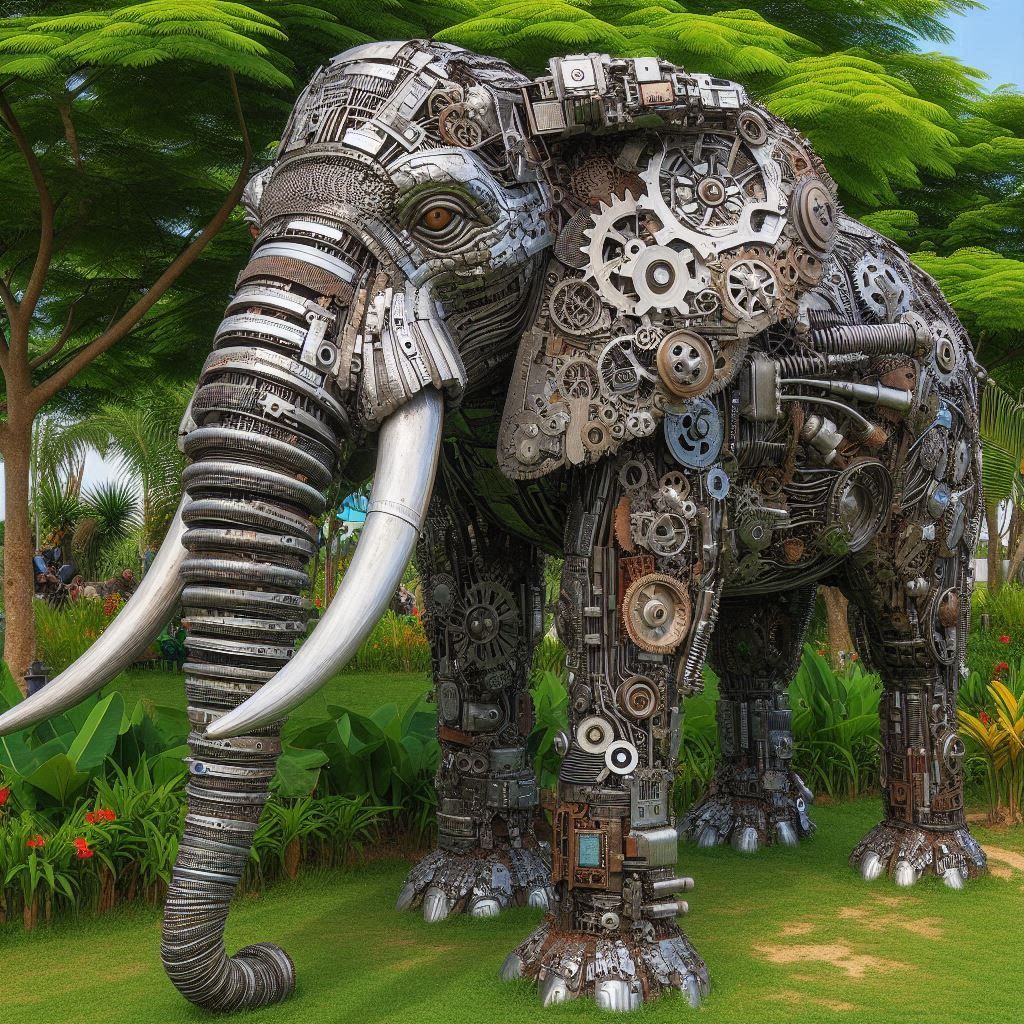 Reuse Repurpose Recycle : Metal Elephant
