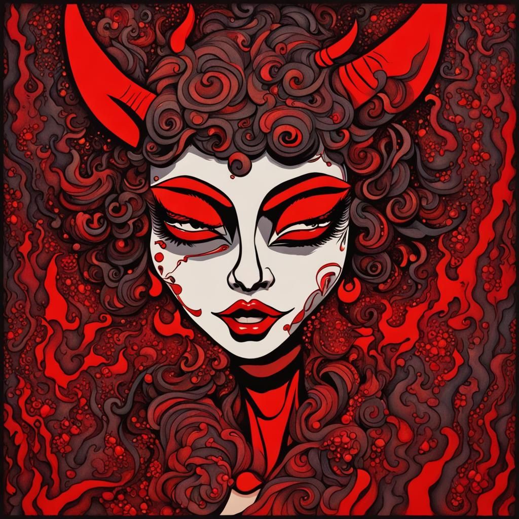 Devil Betty Boop in Hell sort of - AI Generated Artwork - NightCafe Creator