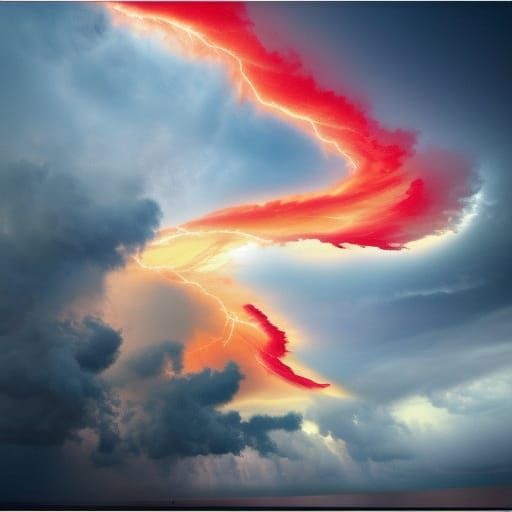 Thunderstorm of twisted fire & lightning
