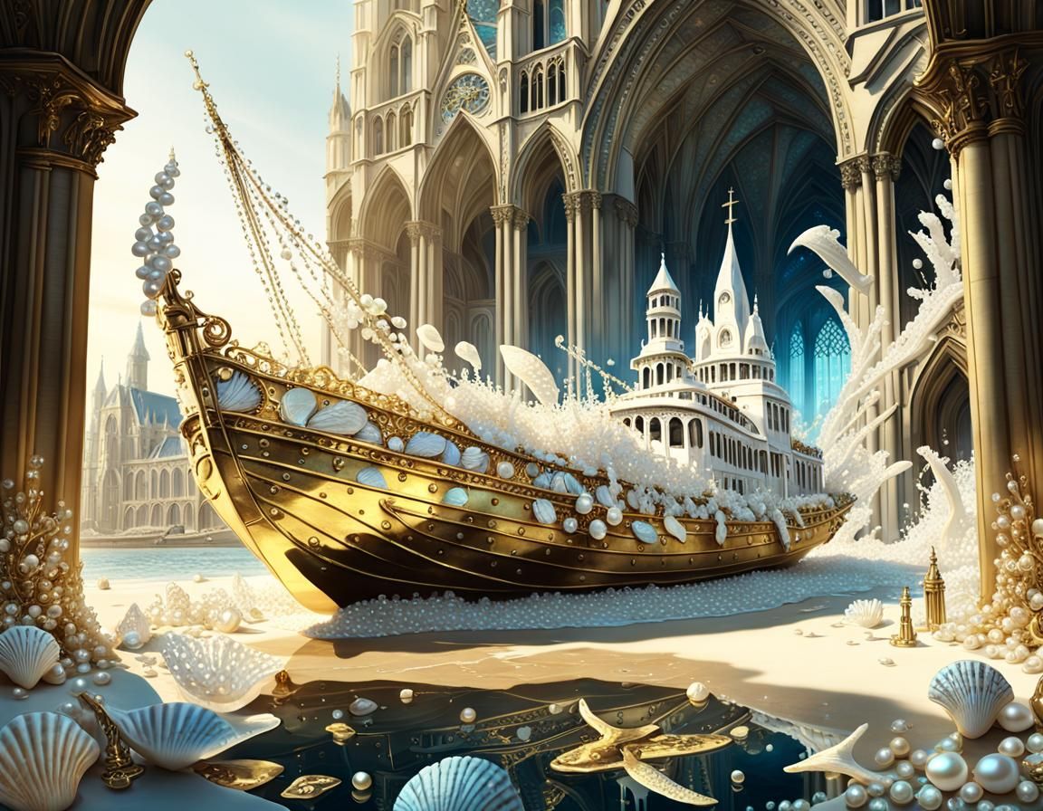 Our Lady of seashells, pearls and gems