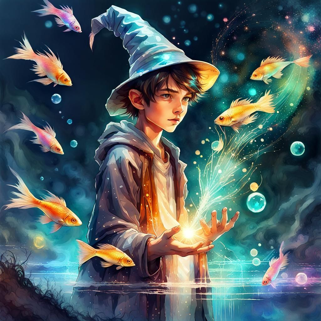 Wizard of the fishies  by @Sparkfire