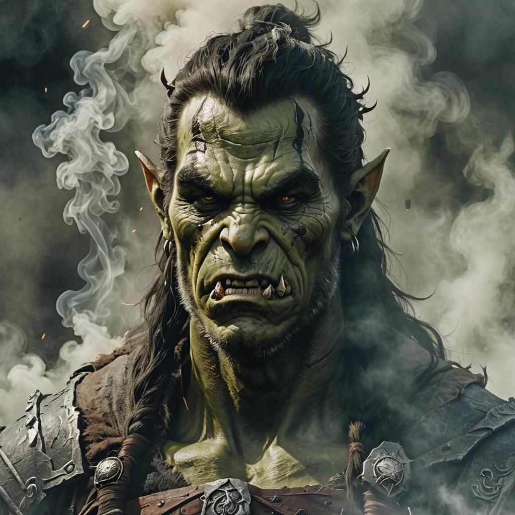 Smoke image of a half orc