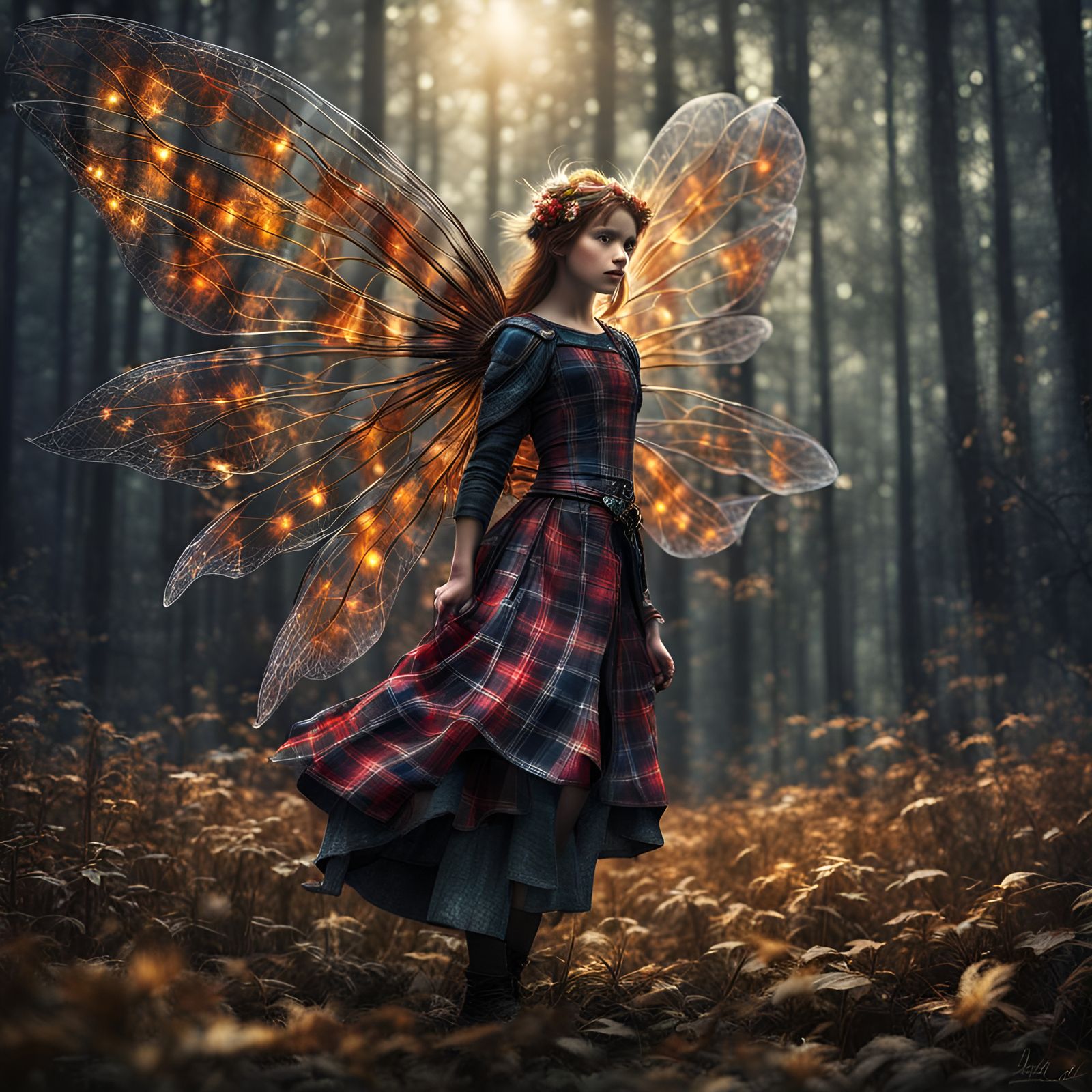 plaid elemental fairy  by @Bjobjokke