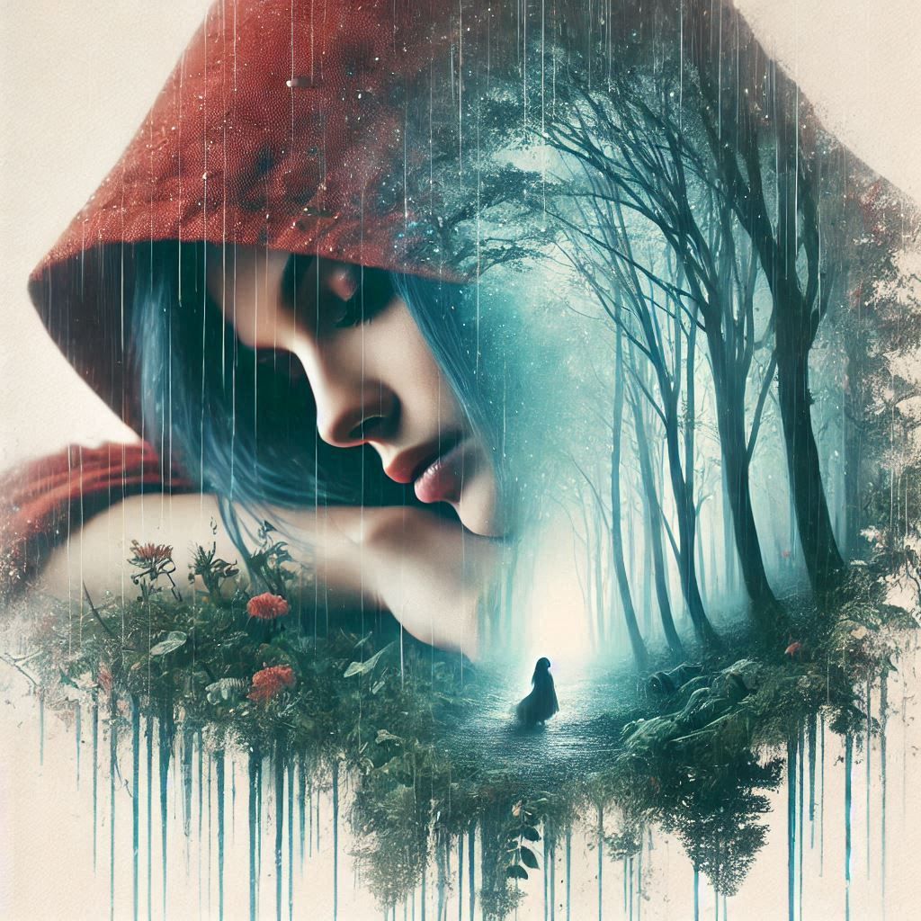 double exposure beautiful fantasy DALL-E 3 portrait landscape..