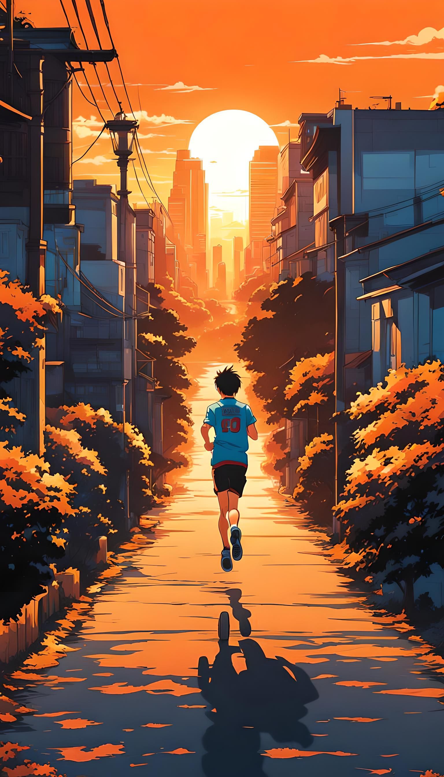 jogging into the sunset
