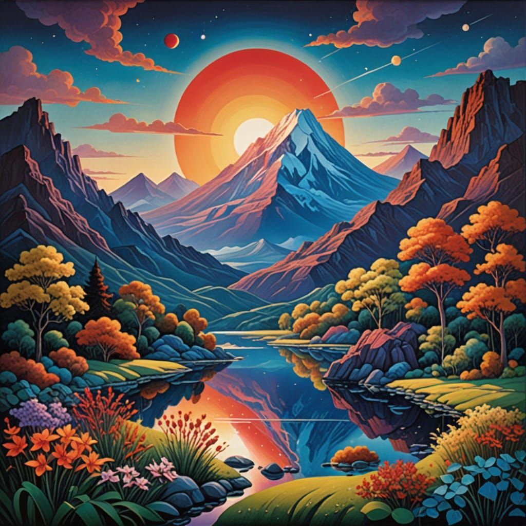 Dreamlike Metaphysical Landscape in Anamorphic Art