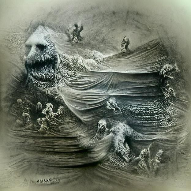 Goblins surf in bad weather.