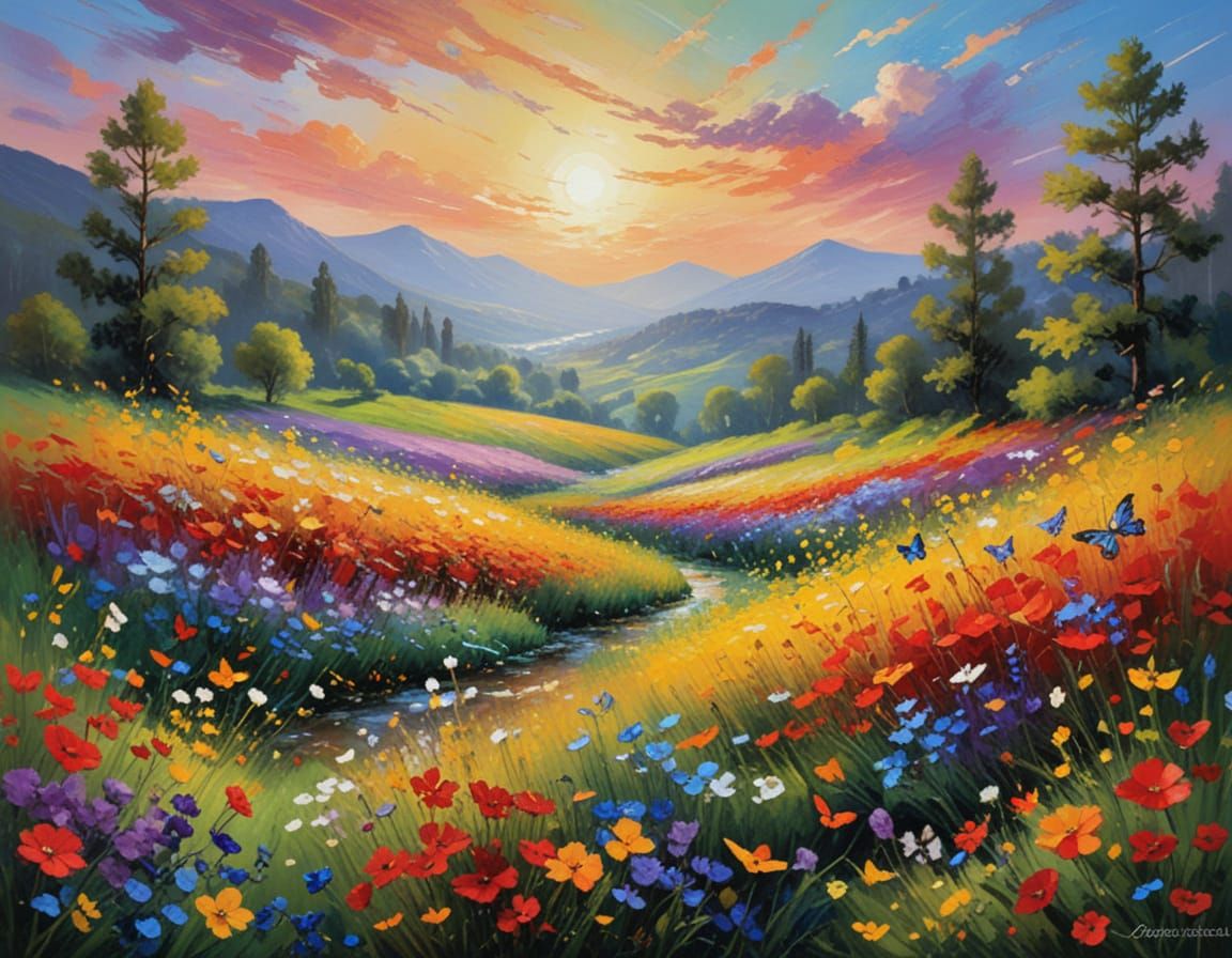 Flower Field  by @Heleanna