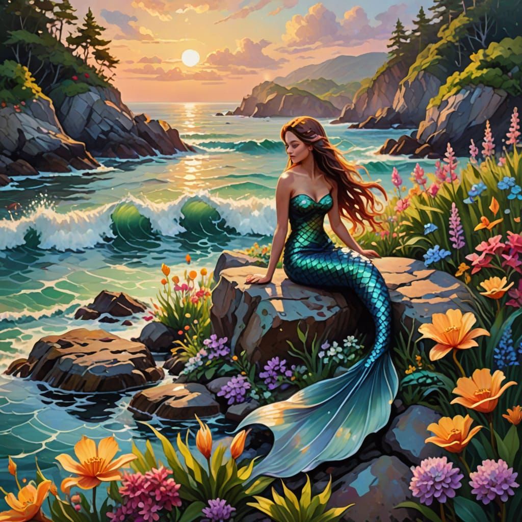 Georgia O'Keefe's The Little Mermaid   by @TrainToon