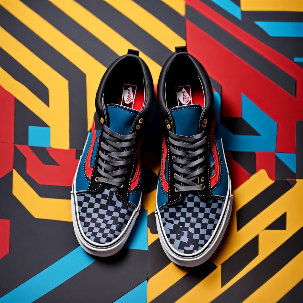 Vibrant Op Art with Geometric Patterns and Symmetrical Compo...