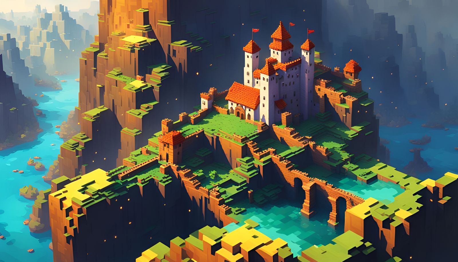 Cliffside castle and stable