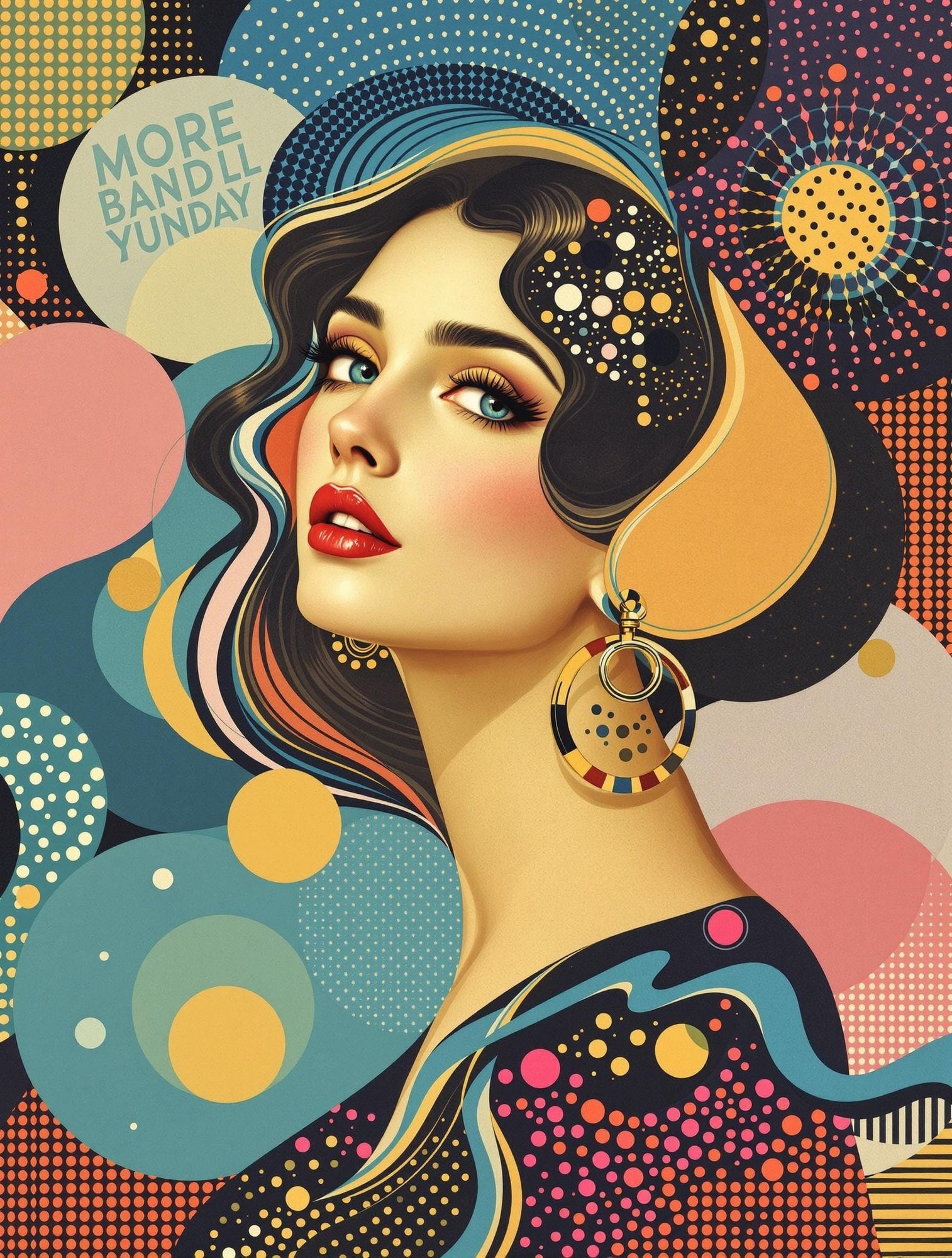 Art Nouveau Portrait in a Pop Art World