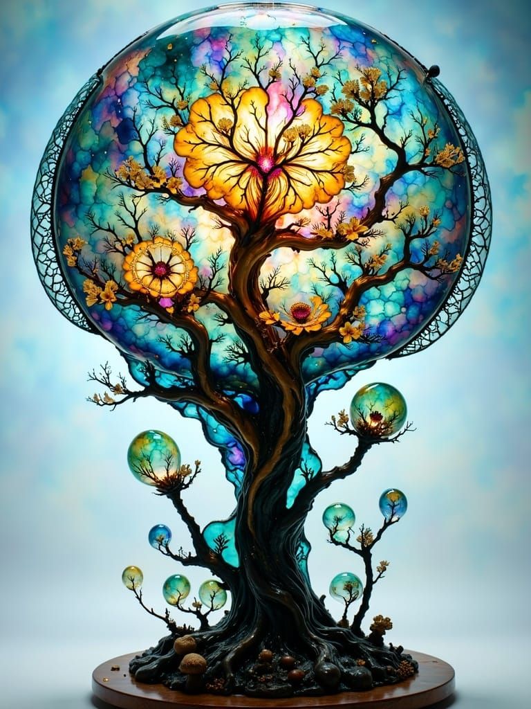 stained glass sculpture, delicate and filigree <lora:hyperkraximalismus:0.75>