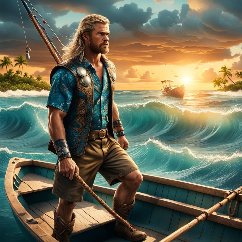 Thor fishing on vacation