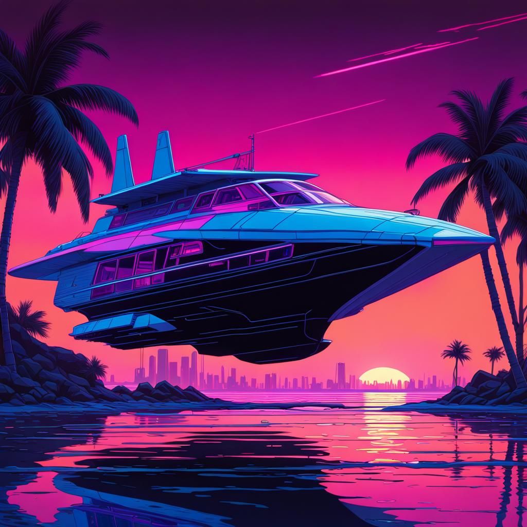 VTOL Gin Palace on Final Descent AI Generated Artwork NightCafe Creator