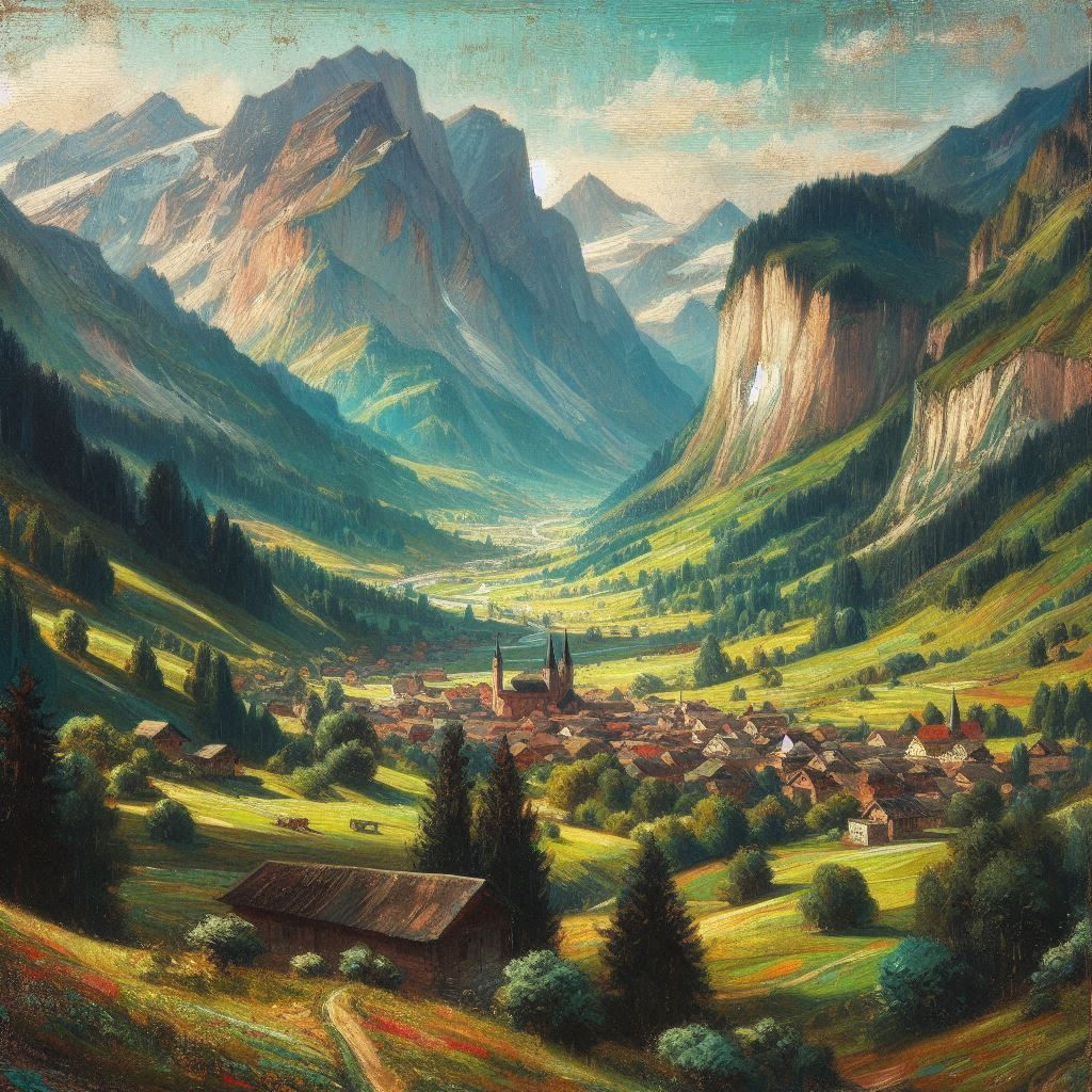 Village in the valley