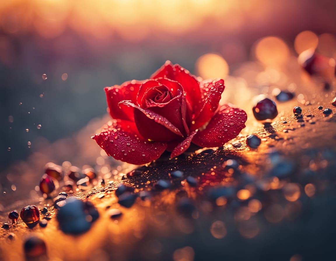 fiery red rose  by @eva