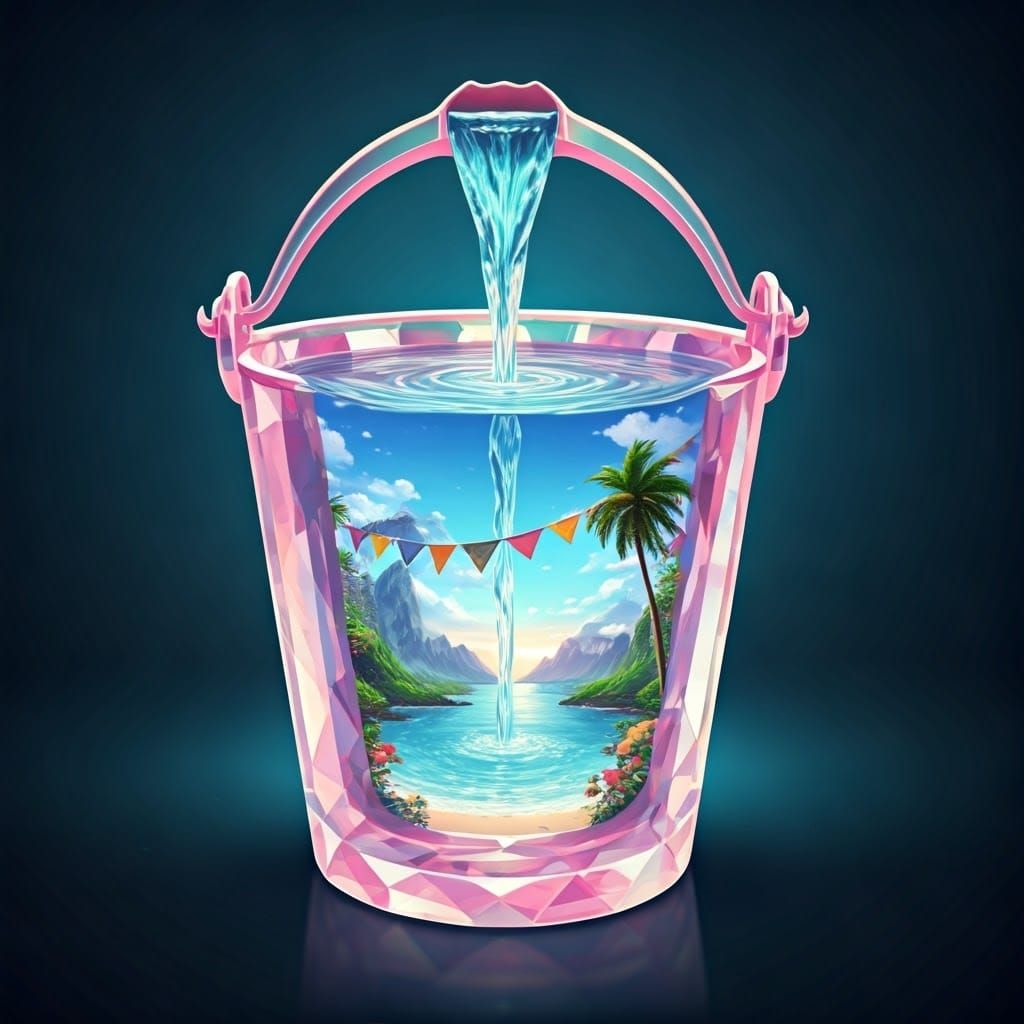 Enchanted Bucket Radiates Soft, Ethereal Light