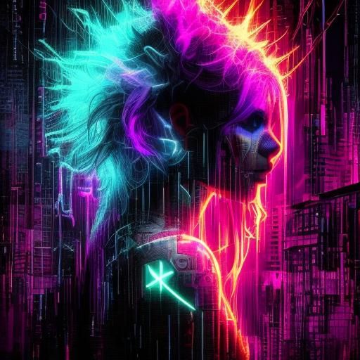 A plus size alternative man on a cyberpunk city street. Drips, ink, zendoodles <lora:ZenDoodles:1.0> 