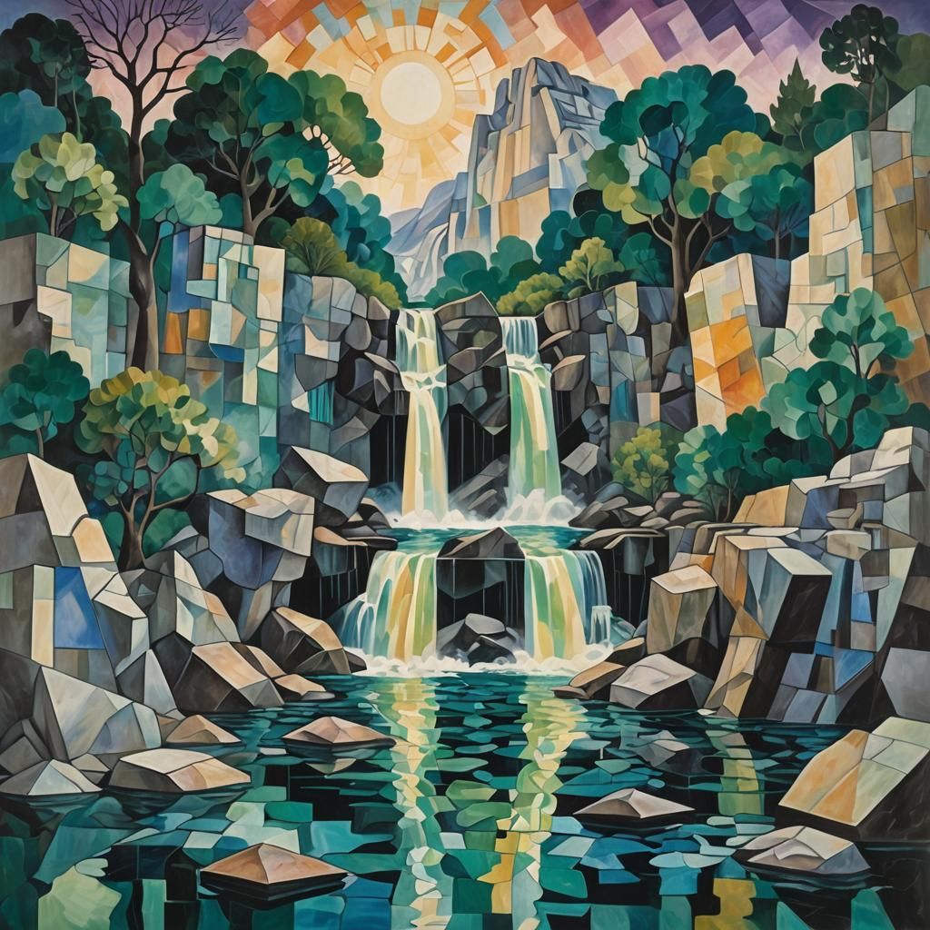 cubism waterfall  by @balup