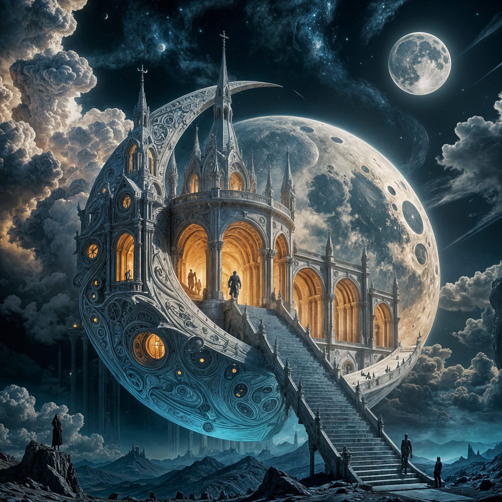 Moonlit Majesty: The Castle Beyond Time  by @Sara