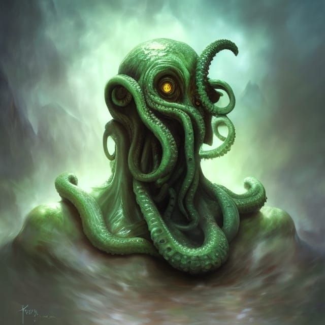 The Call Of Cthulhu, H.p. Lovecraft Cthulu Octopus Monster Face 