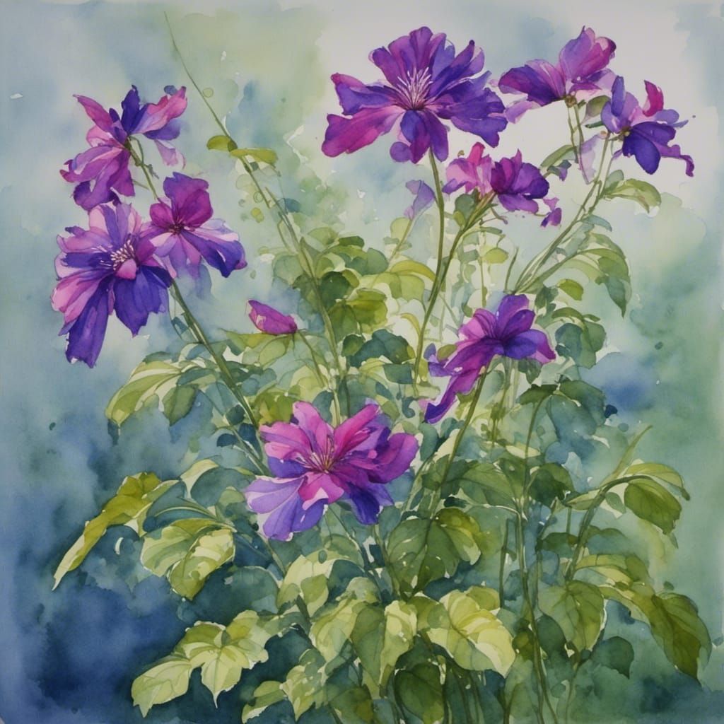 Elegant Flower with Stem and Leaves