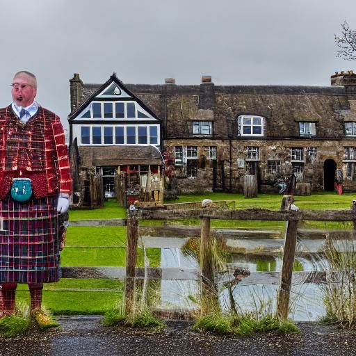 Scottish town people wearing plaid
Imaginative scenes define...