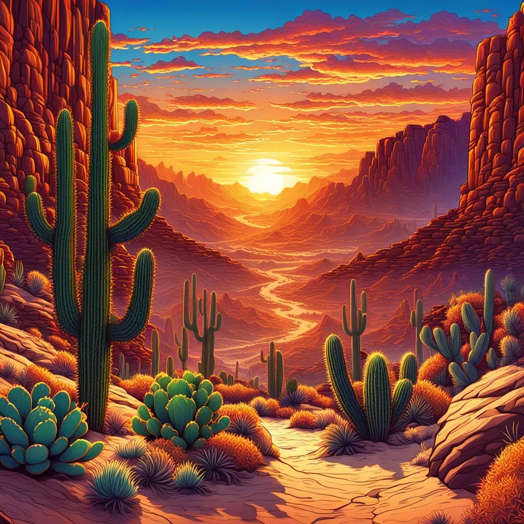 Desert Canyon Sunset  by @Kristen Dover